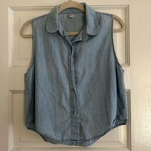 American Apparel cropped denim shirt
